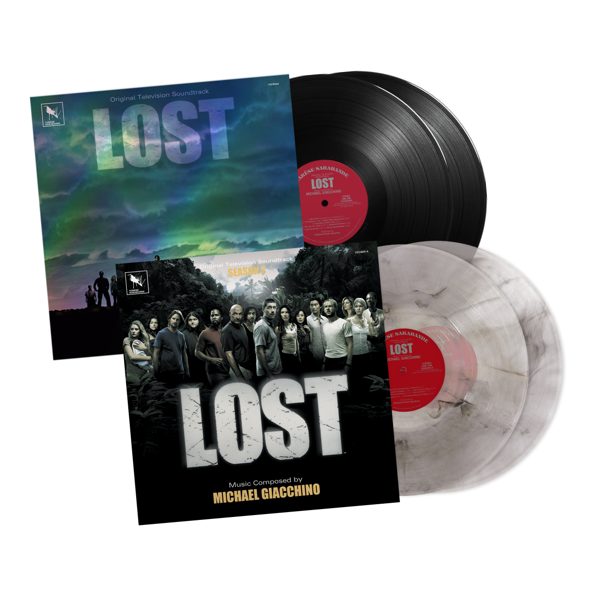 LOST: (ORIGINAL TELEVISION SOUNDTRACK) SEASON ONE BLACK 2LP LOST: (ORIGINAL TELEVISION SOUNDTRACK) SEASON TWO VARESE EXCLSUSIVE BLACK SMOKE 2-LP