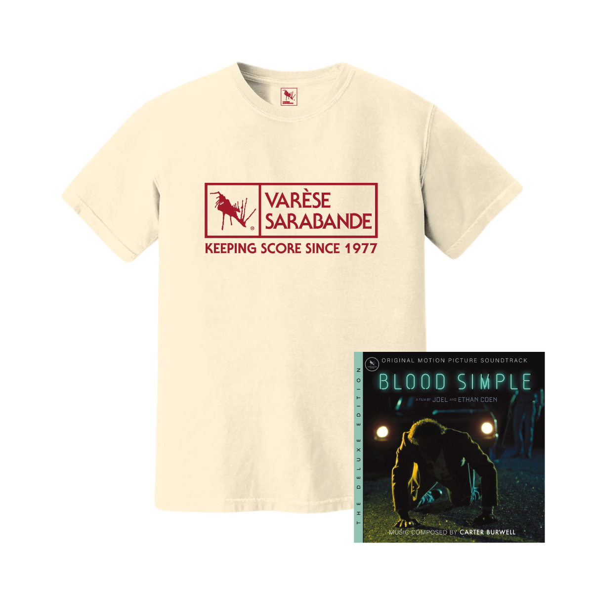 Blood Simple CD + Varèse Sarabande Logo Tee
